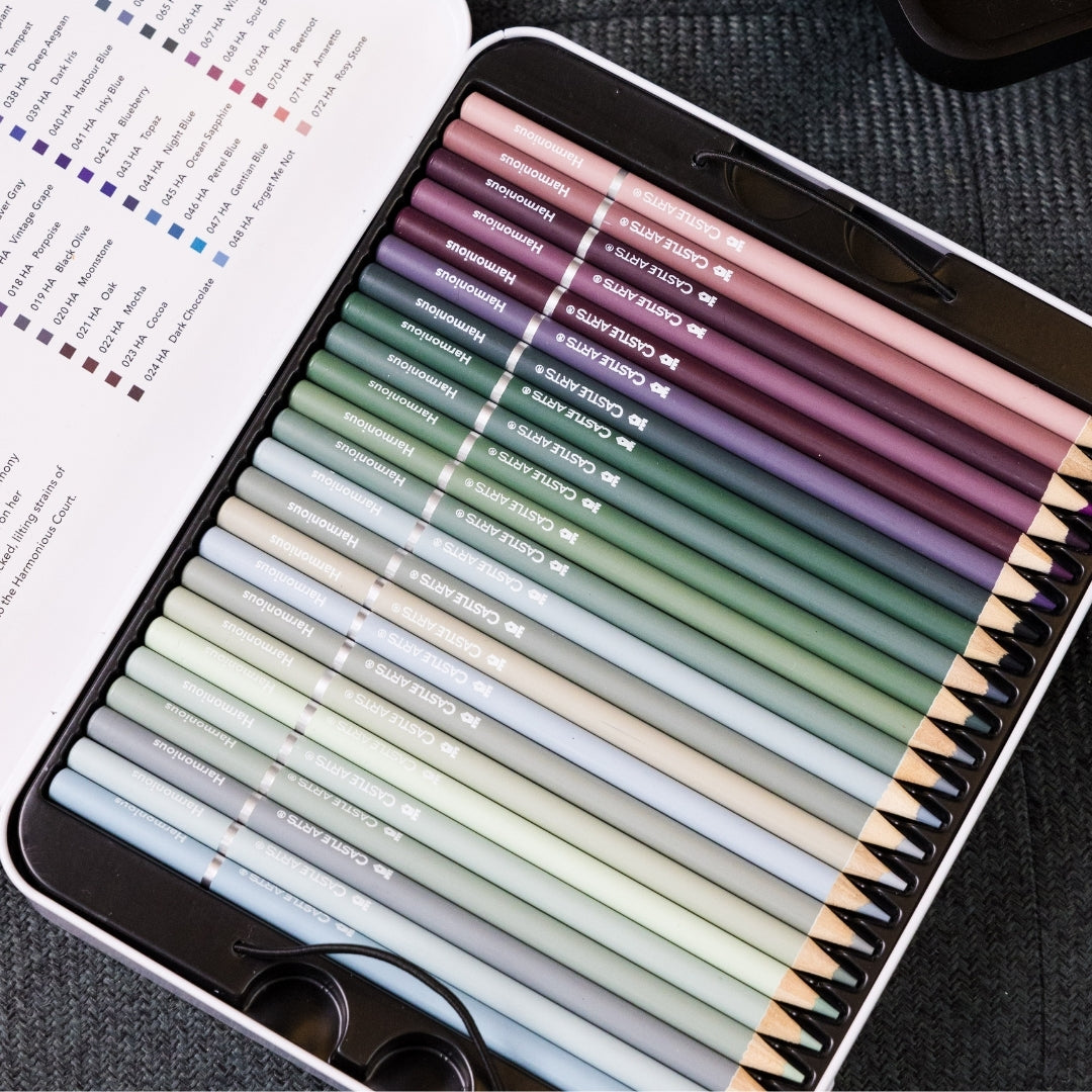 Ensemble de crayons de couleur harmonieux de 72 pièces