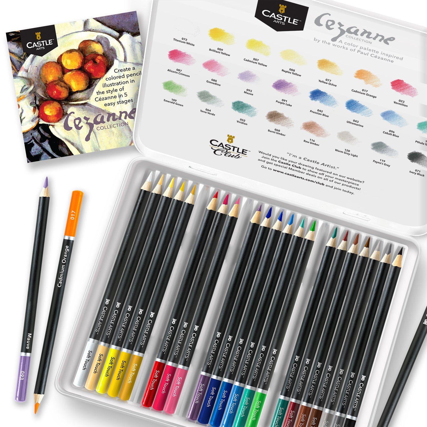 Ensemble de crayons de couleur Cezanne 24 pièces dans l'étin d'affichage