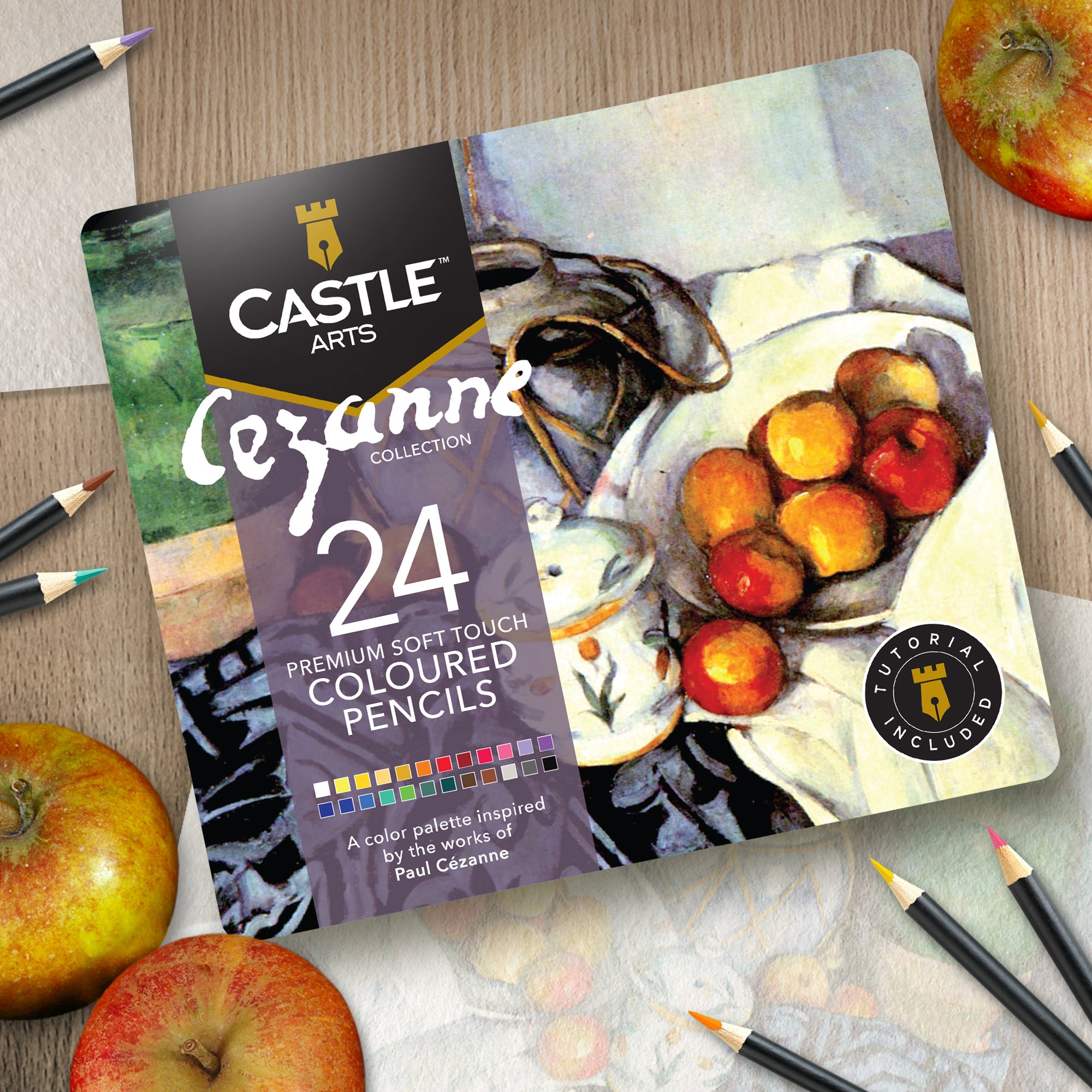 Ensemble de crayons de couleur Cezanne 24 pièces dans l'étin d'affichage