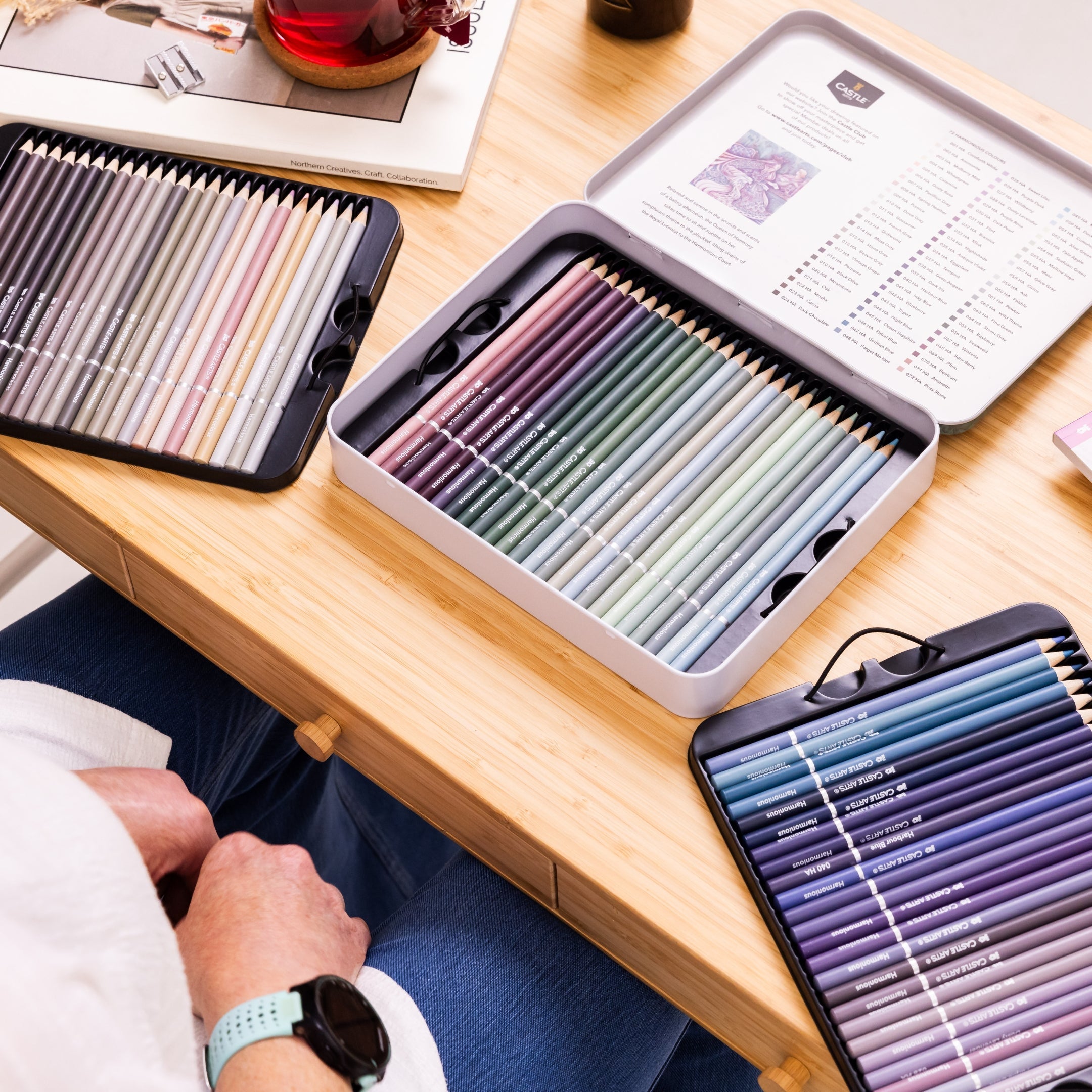 Ensemble de crayons de couleur harmonieux de 72 pièces