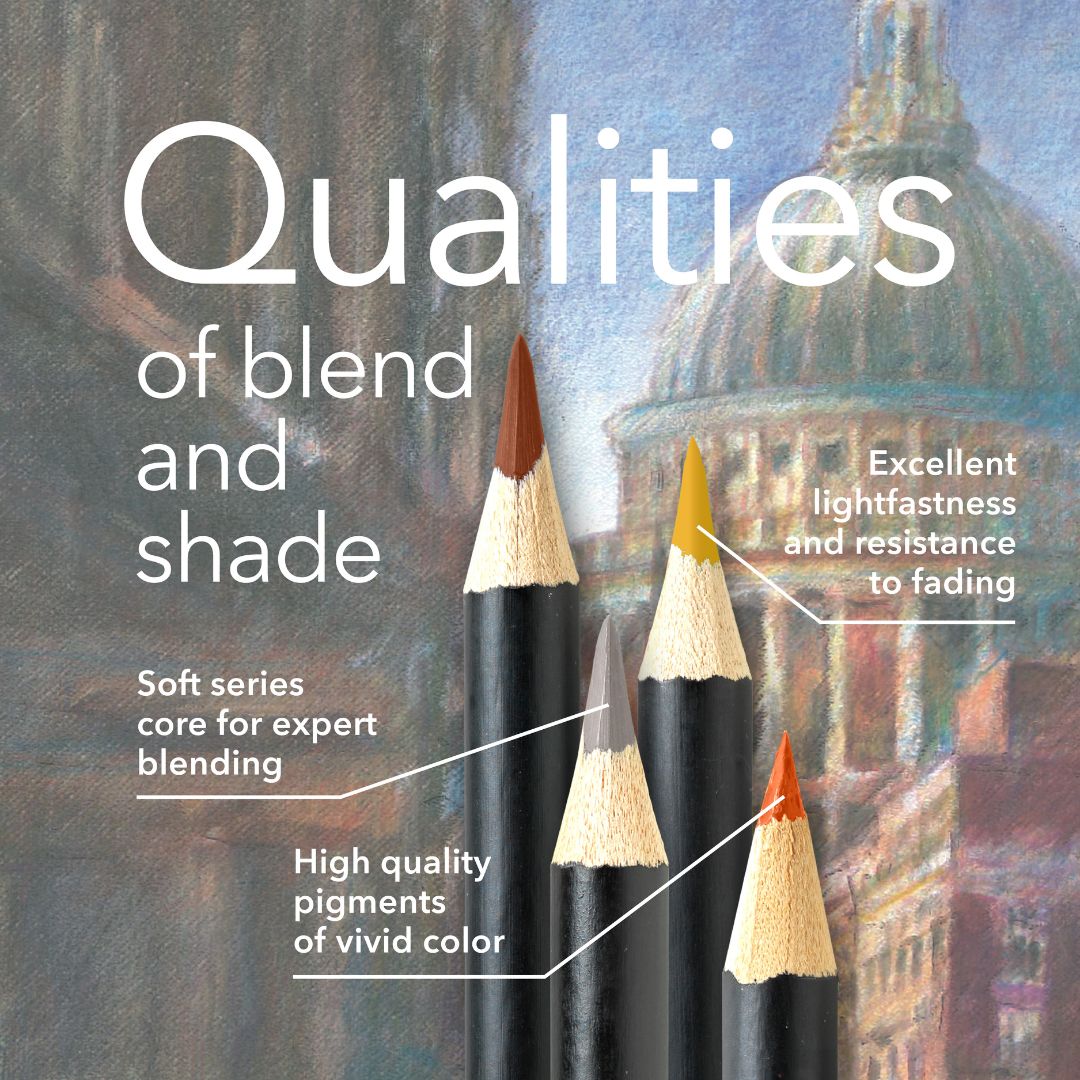 Des crayons de couleur urbaine de 24 pièces dans l'étain d'affichage