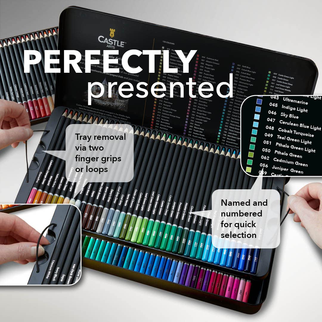 120 pièces de crayons de couleur dans l'écran de l'affichage