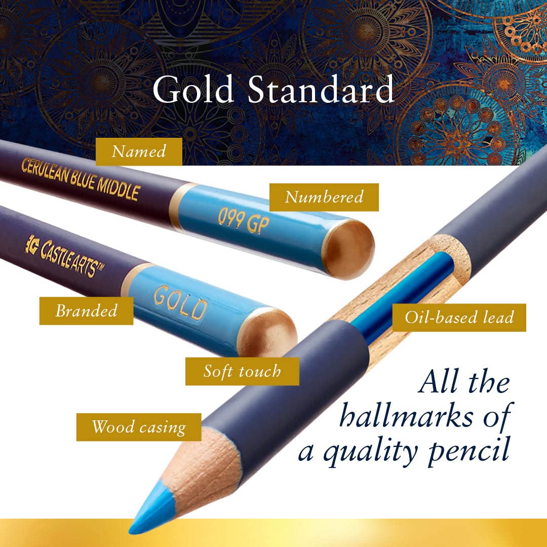 120 pièces <tc>Castle Gold</tc> Coffret de crayons de couleur dans une boîte de présentation