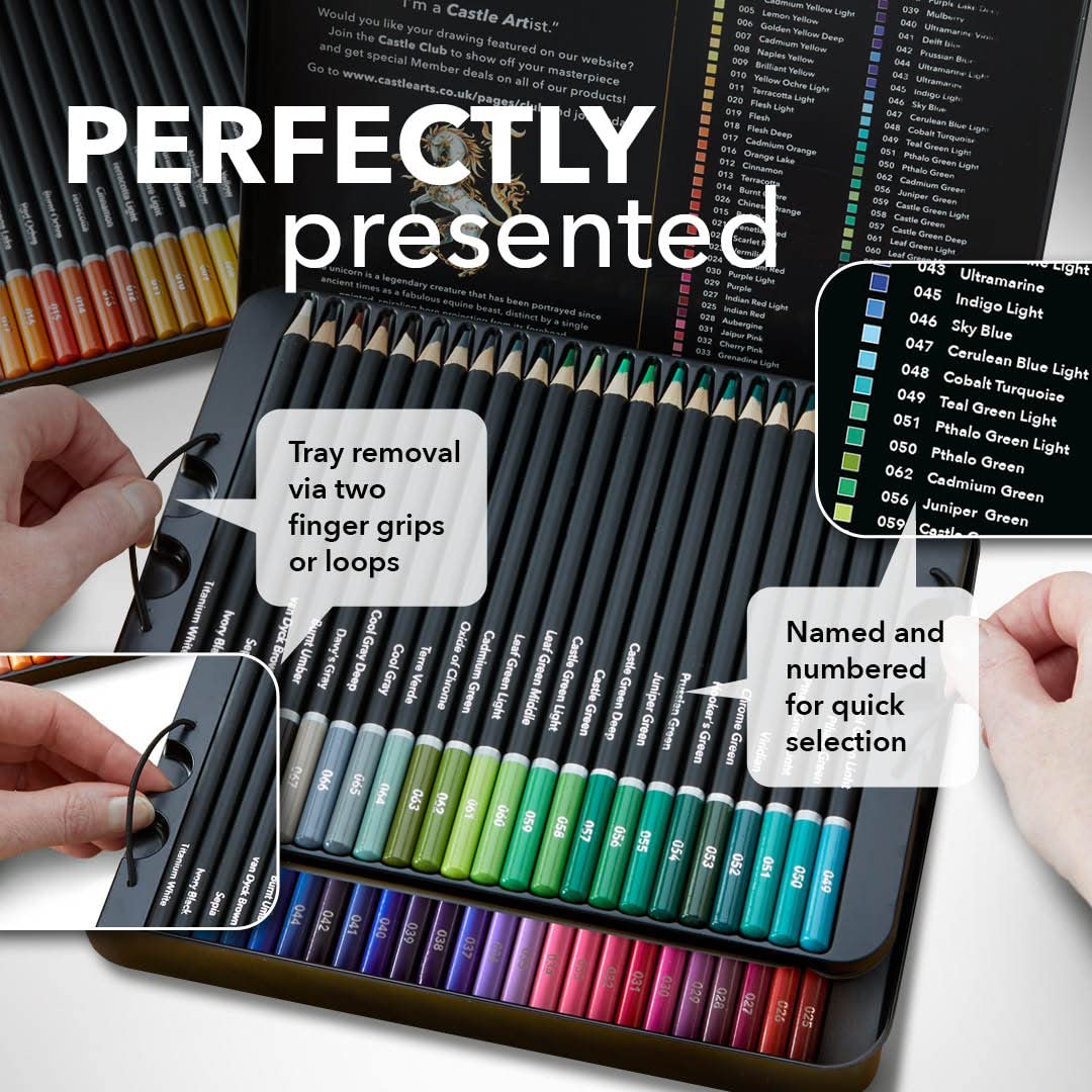 72 pièces de crayons de couleur dans l'écran de l'affichage