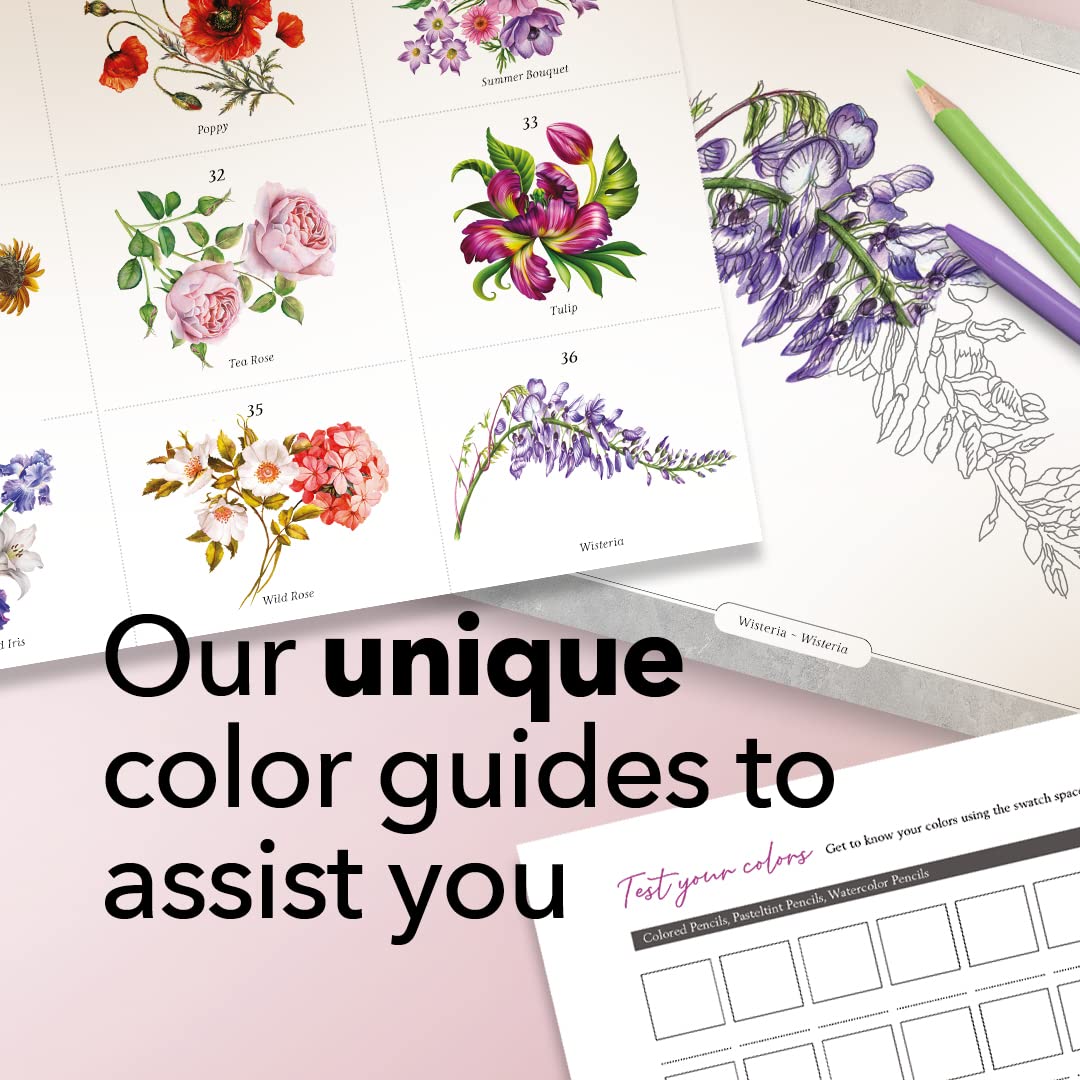 36 Page Beau livre de coloriage de fleurs