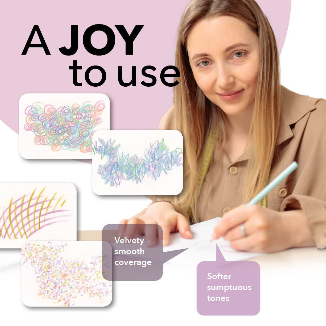 Crayon de couleur pasteltint de 50 pièces ensemble dans un boîtier zippé