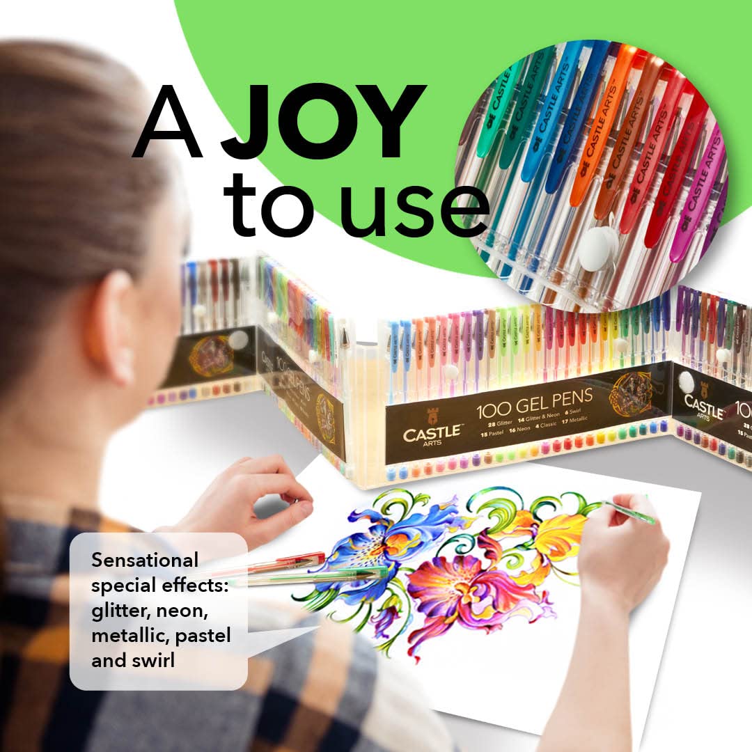 100 Pezzi Set Di Penne Gel Con Custodia