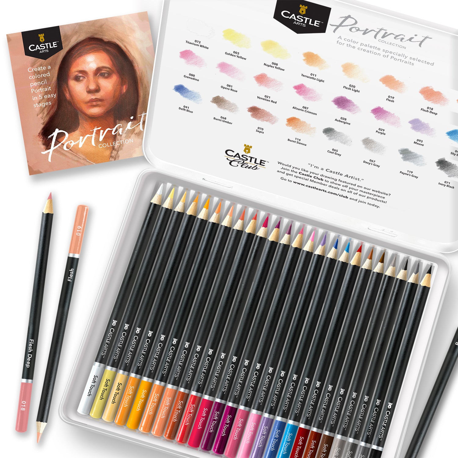 Crayon de couleur portrait de 24 pièces dans l'écran de l'affichage
