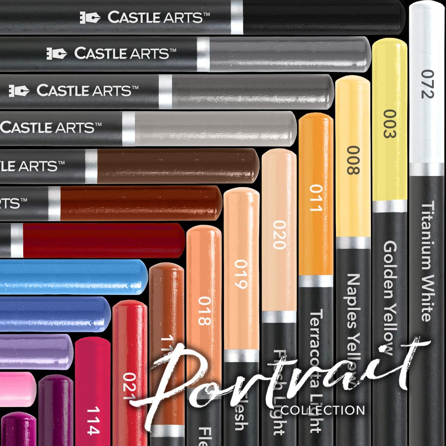 Crayon de couleur portrait de 24 pièces dans l'écran de l'affichage