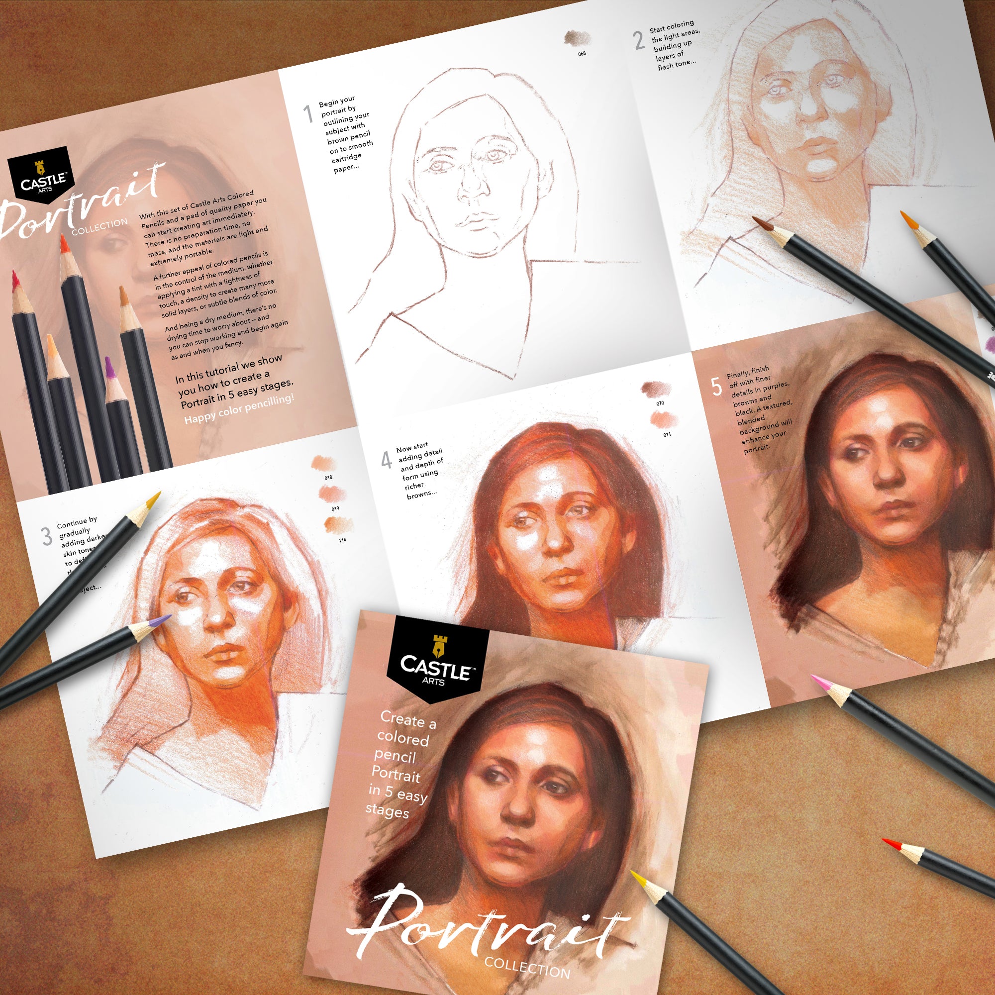 Crayon de couleur portrait de 24 pièces dans l'écran de l'affichage