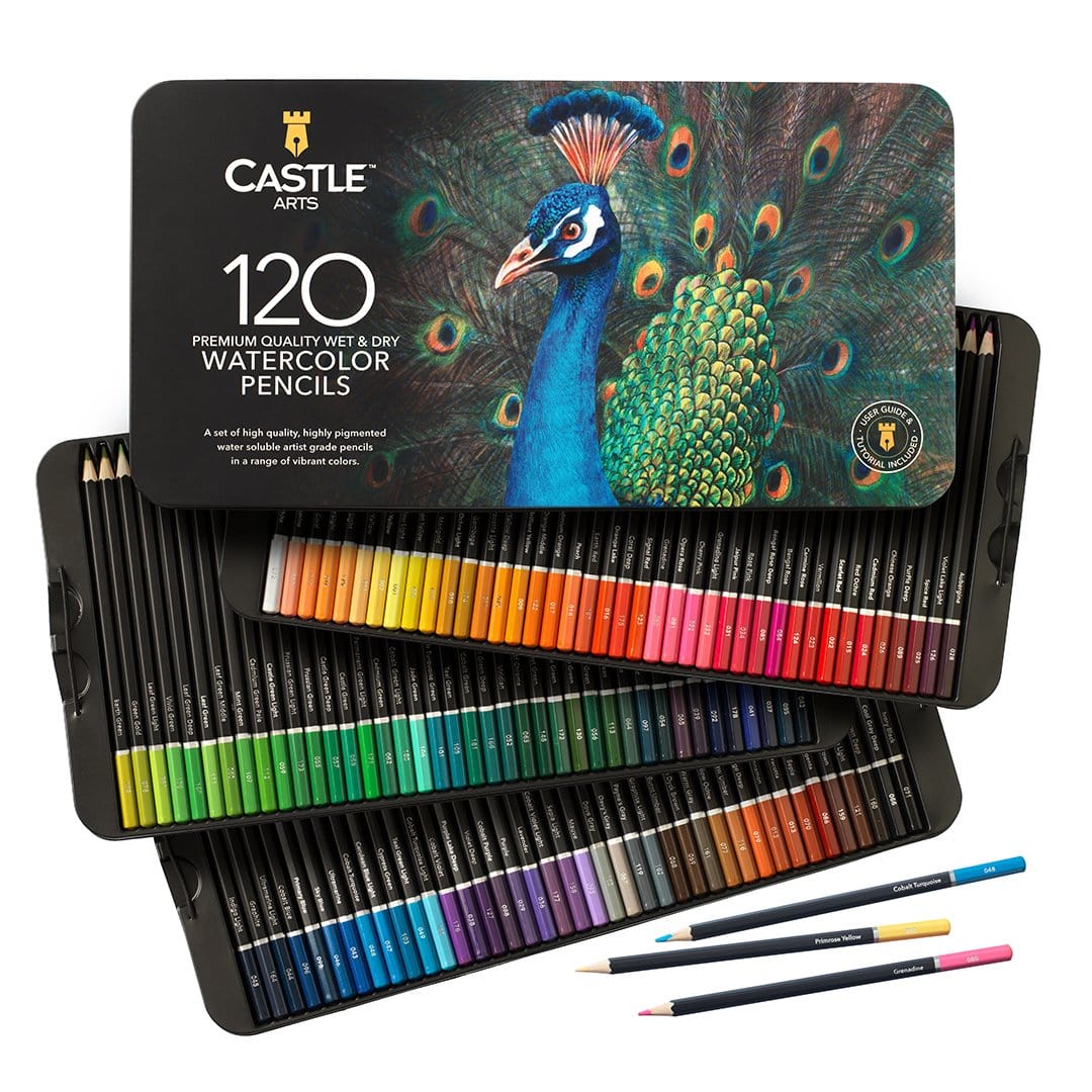 Pencil ad acquerello da 120 pezzi Impostato in latta del display