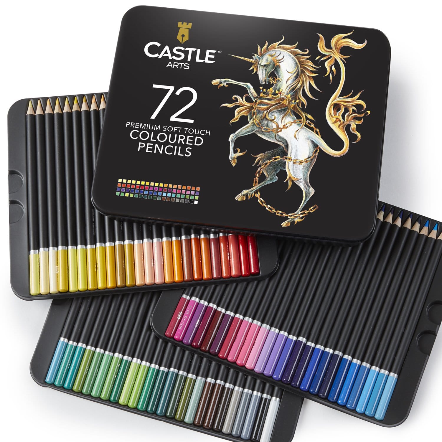 72 pièces de crayons de couleur dans l'écran de l'affichage