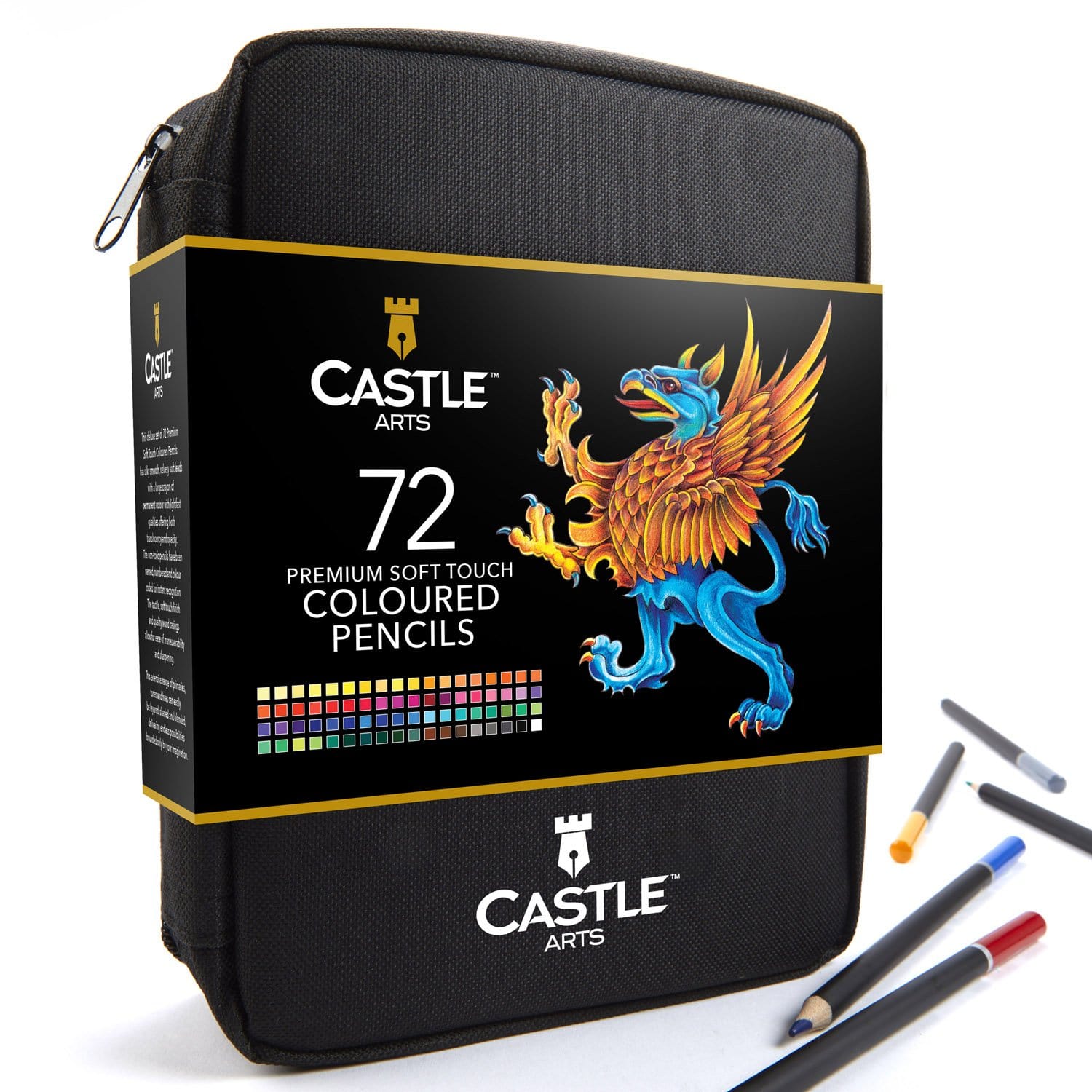 72 pièces de crayons de couleur dans le boîtier zippé