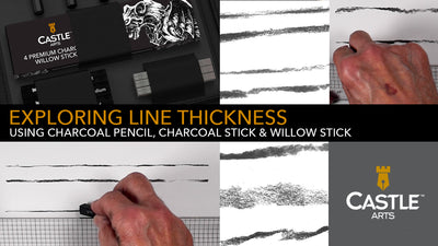 Wie man dicke und dünne Linien mit Kohlestiften und -stäbchen zeichnet