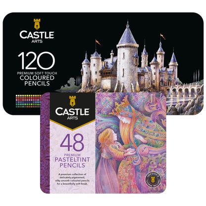 168 Piece Coloured & Pasteltint Pencils Tin Bundle