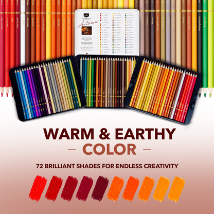 72 Piece Autumn Coloured Pencil Set in Display Tin