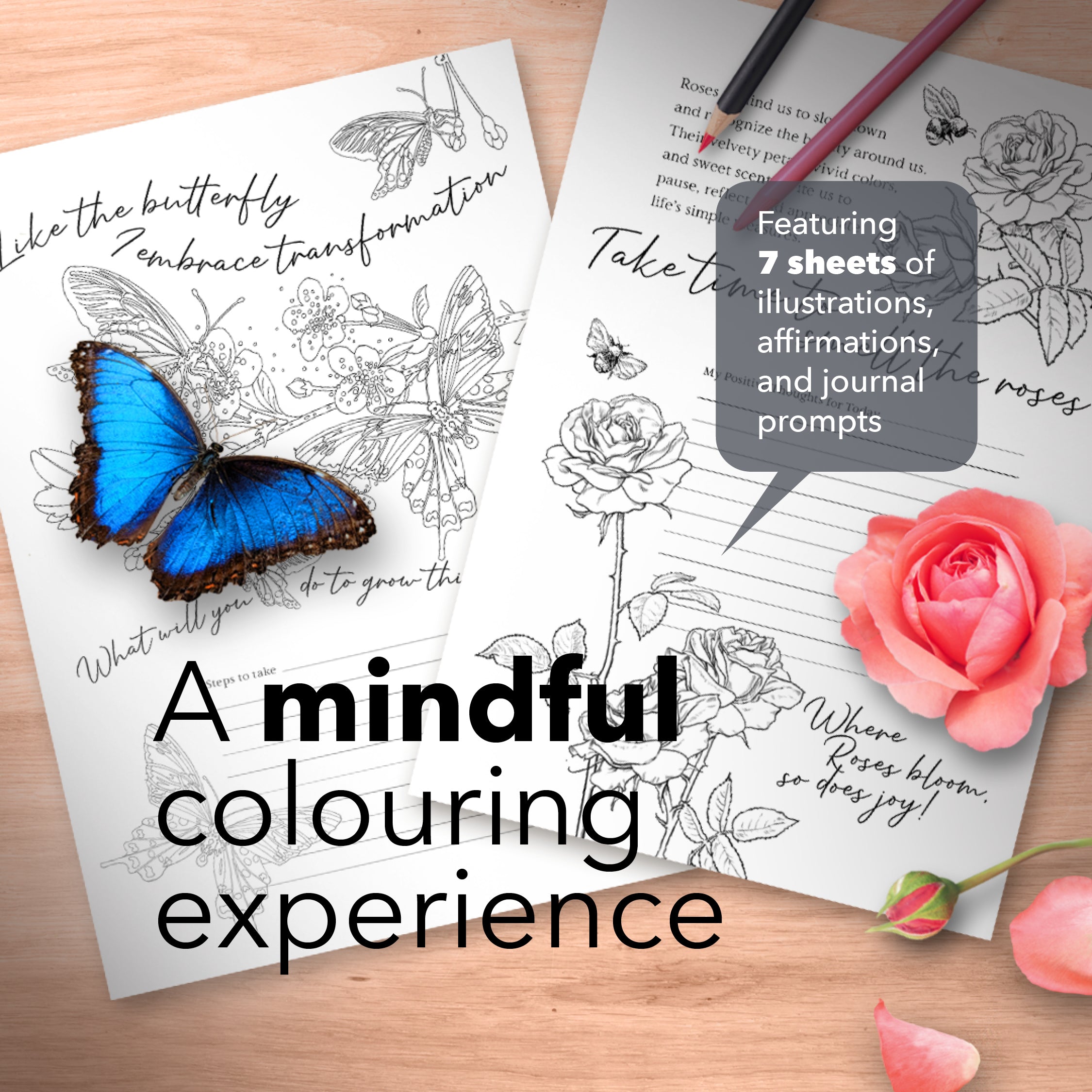 Diario para colorear Mindfulness imprimible [Descarga digital]